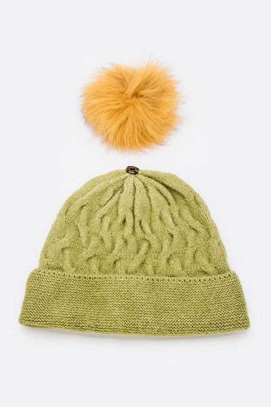 Cuffed Genuine Fur Pom Slouchy Beanie - Shop Style & More | Fresh Looks, Everyday Deals & Free Shipping