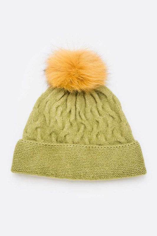 Cuffed Genuine Fur Pom Slouchy Beanie - Shop Style & More | Fresh Looks, Everyday Deals & Free Shipping