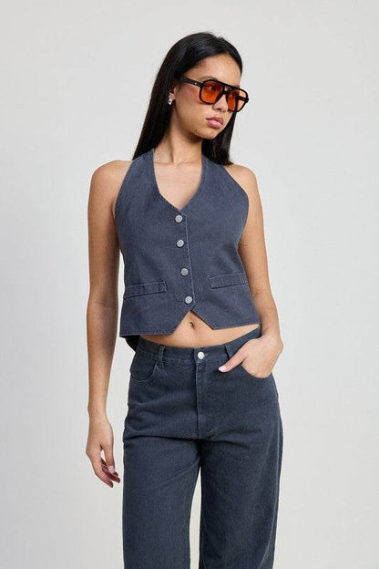 FOLDED FITTED DENIM PANTS - Shop Style & More | Fresh Looks, Everyday Deals & Free Shipping