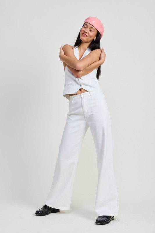 FOLDED FITTED DENIM PANTS - Shop Style & More | Fresh Looks, Everyday Deals & Free Shipping