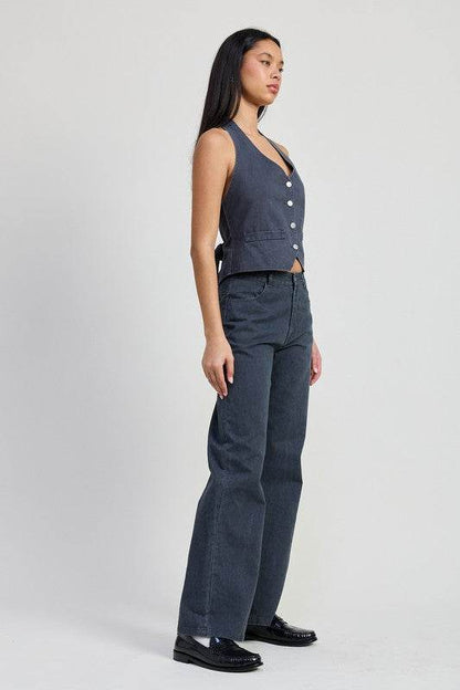 FOLDED FITTED DENIM PANTS - Shop Style & More | Fresh Looks, Everyday Deals & Free Shipping