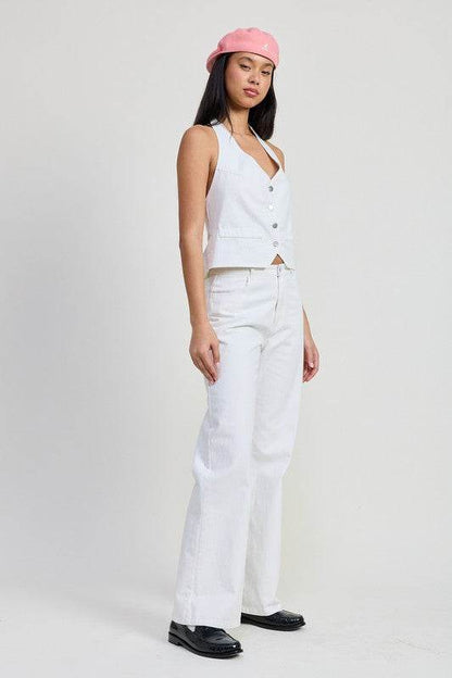 FOLDED FITTED DENIM PANTS - Shop Style & More | Fresh Looks, Everyday Deals & Free Shipping