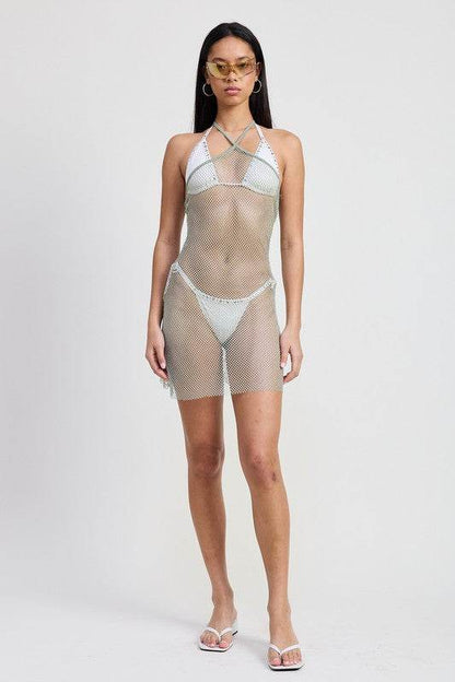 HALTER MINI RHINESTONE DRESS - Shop Style & More | Fresh Looks, Everyday Deals & Free Shipping