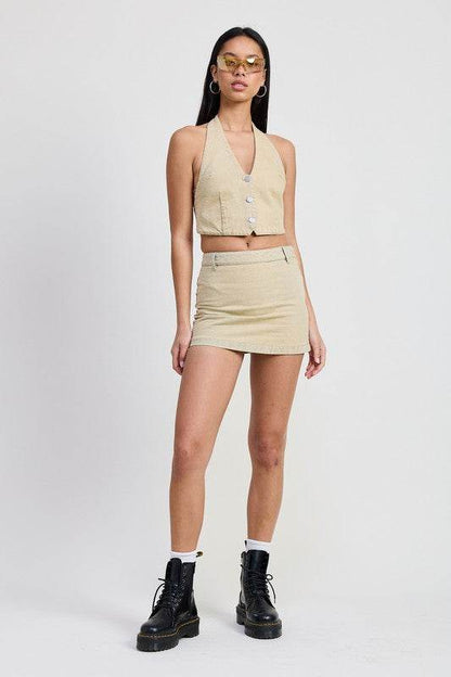 DENIM MINI SKIRT WITH TIE DYE DETAIL - Shop Style & More | Fresh Looks, Everyday Deals & Free Shipping