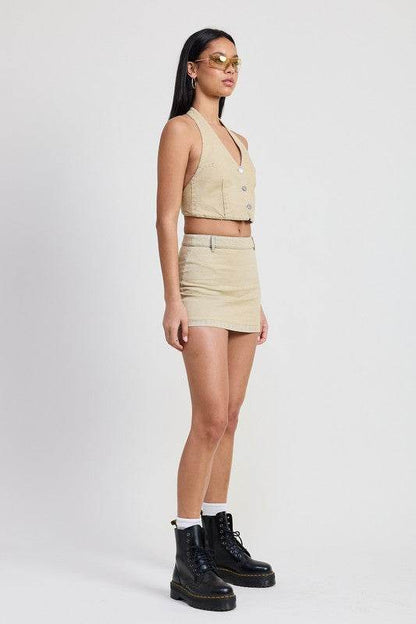 DENIM MINI SKIRT WITH TIE DYE DETAIL - Shop Style & More | Fresh Looks, Everyday Deals & Free Shipping