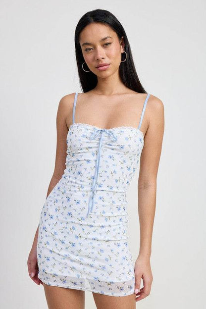 MINI FLORAL DRESS WITH PEEK A BOO LACE - Shop Style & More | Fresh Looks, Everyday Deals & Free Shipping