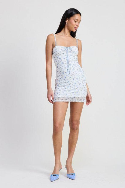 MINI FLORAL DRESS WITH PEEK A BOO LACE - Shop Style & More | Fresh Looks, Everyday Deals & Free Shipping