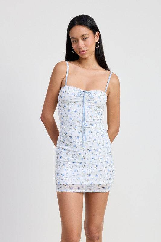 MINI FLORAL DRESS WITH PEEK A BOO LACE - Shop Style & More | Fresh Looks, Everyday Deals & Free Shipping
