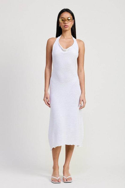 COWN NECK MIDI OPEN BACK DRESS - Shop Style & More | Fresh Looks, Everyday Deals & Free Shipping