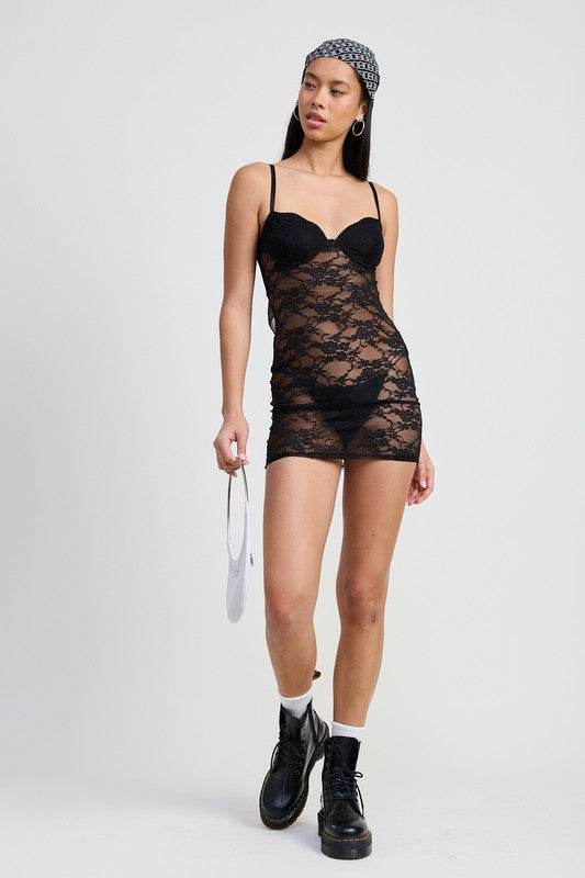 MINI LACE SHEER DRESS - Shop Style & More | Fresh Looks, Everyday Deals & Free Shipping