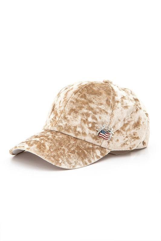 American Flag Angel Pin Tag Velour Cap - Shop Style & More | Fresh Looks, Everyday Deals & Free Shipping