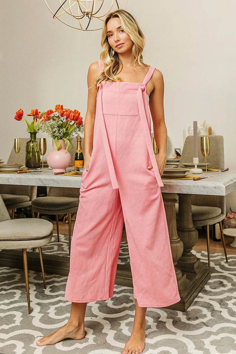 BiBi Textured Jacquard Jumpsuit with Side Pockets - Shop Style & More | Fresh Looks, Everyday Deals & Free Shipping