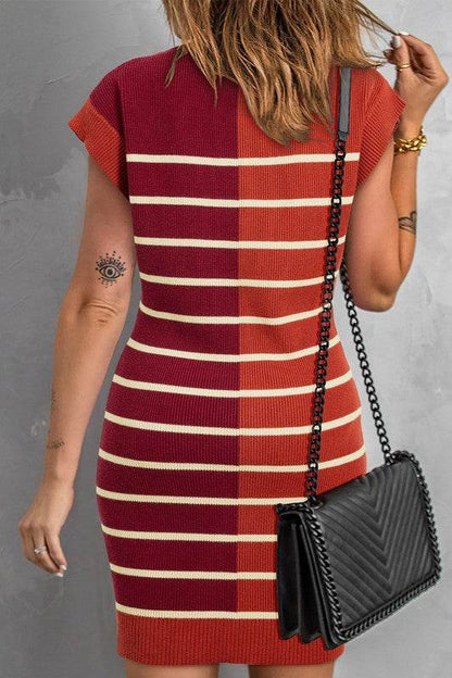 Color Block Short Sleeve Quarter Zip Mini Dress - Shop Style & More | Fresh Looks, Everyday Deals & Free Shipping