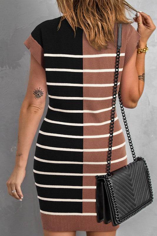 Color Block Short Sleeve Quarter Zip Mini Dress - Shop Style & More | Fresh Looks, Everyday Deals & Free Shipping