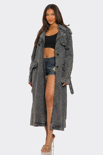 Distressed Denim Trench Coat - Shop Style & More | Fresh Looks, Everyday Deals & Free Shipping