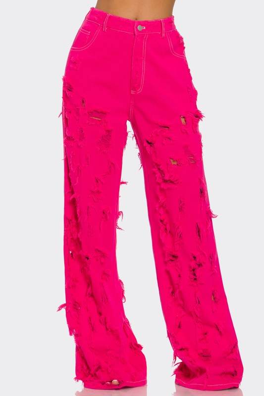 Fuchsia Frenzy Wide-Leg Jeans - Shop Style & More | Fresh Looks, Everyday Deals & Free Shipping