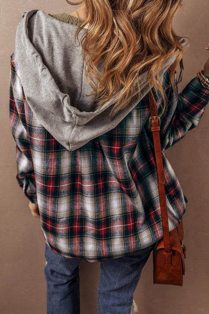 Women Plaid Print Chest Hooded Shacket Jackets - Shop Style & More | Fresh Looks, Everyday Deals & Free Shipping