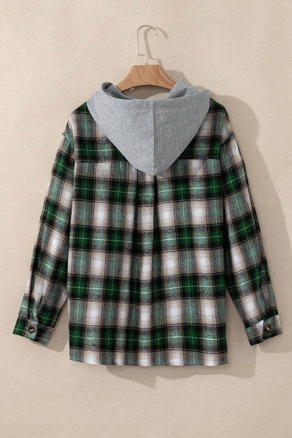 Women Plaid Print Chest Hooded Shacket Jackets - Shop Style & More | Fresh Looks, Everyday Deals & Free Shipping