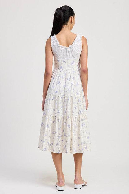 MIXED MEDIA EYELET PEEKABOO MIDI DRESS - Shop Style & More | Fresh Looks, Everyday Deals & Free Shipping