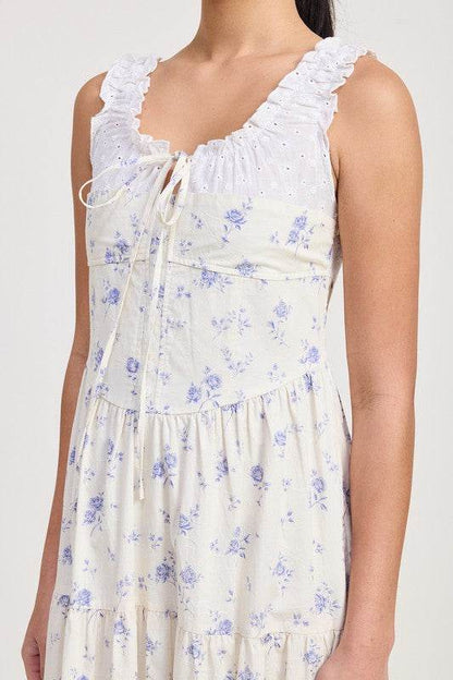 MIXED MEDIA EYELET PEEKABOO MIDI DRESS - Shop Style & More | Fresh Looks, Everyday Deals & Free Shipping