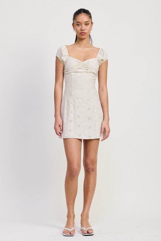 MIX MEDIA MINI RUCHED DRESS - Shop Style & More | Fresh Looks, Everyday Deals & Free Shipping