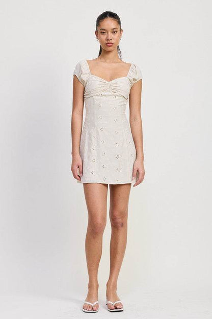 MIX MEDIA MINI RUCHED DRESS - Shop Style & More | Fresh Looks, Everyday Deals & Free Shipping