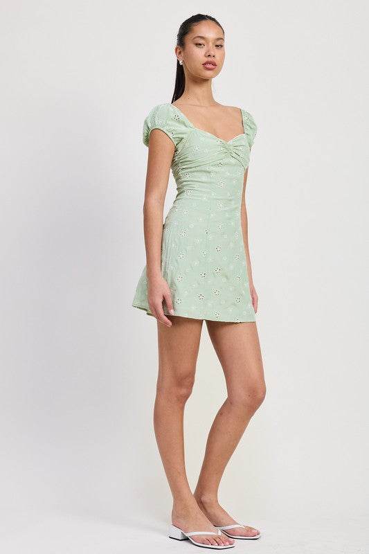 MIX MEDIA MINI RUCHED DRESS - Shop Style & More | Fresh Looks, Everyday Deals & Free Shipping