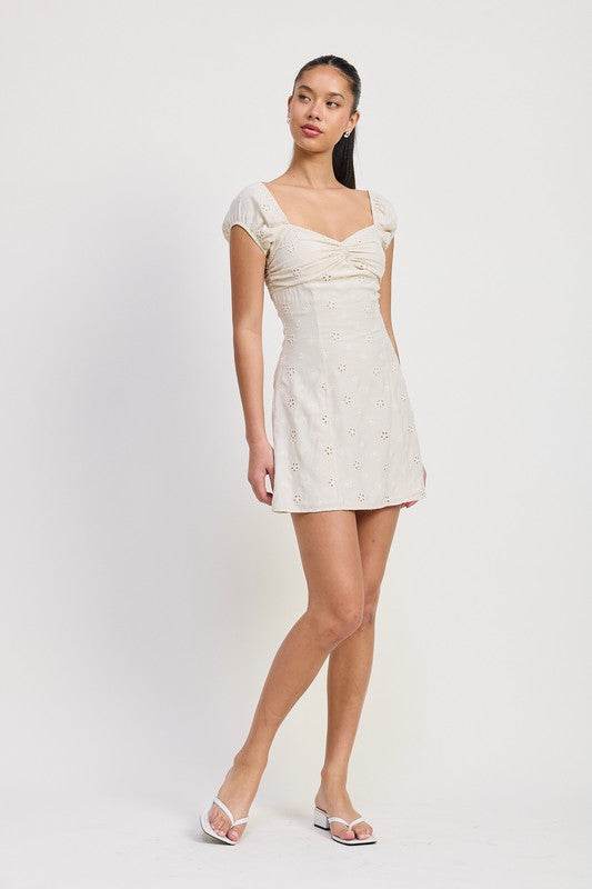 MIX MEDIA MINI RUCHED DRESS - Shop Style & More | Fresh Looks, Everyday Deals & Free Shipping