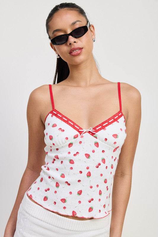 PRINTED JERSEY CAMI TOP - Shop Style & More | Fresh Looks, Everyday Deals & Free Shipping