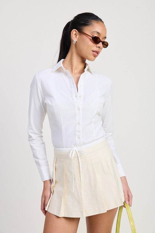 CONTRASTED WAIST BAND PLEATED SKORT - Shop Style & More | Fresh Looks, Everyday Deals & Free Shipping
