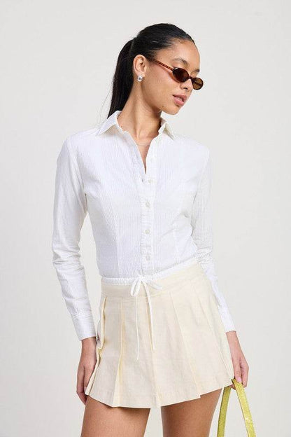 CONTRASTED WAIST BAND PLEATED SKORT - Shop Style & More | Fresh Looks, Everyday Deals & Free Shipping