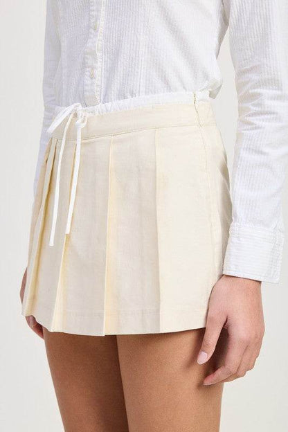 CONTRASTED WAIST BAND PLEATED SKORT - Shop Style & More | Fresh Looks, Everyday Deals & Free Shipping