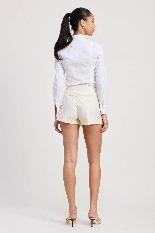 CONTRASTED WAIST BAND PLEATED SKORT - Shop Style & More | Fresh Looks, Everyday Deals & Free Shipping