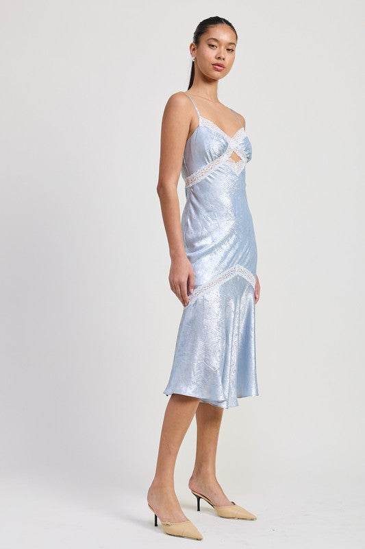 LACE TRIM MIDI SLIP DRESS - Shop Style & More | Fresh Looks, Everyday Deals & Free Shipping