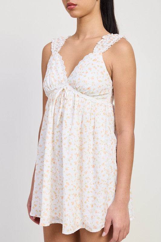 MINI FLORAL BABYDOLL PUFF STRAPS DRESS - Shop Style & More | Fresh Looks, Everyday Deals & Free Shipping