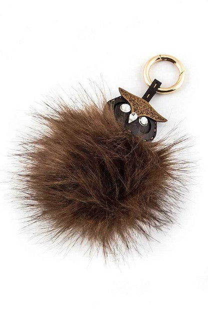 Leather Owl Fur Pom Key Charm - Shop Style & More | Fresh Looks, Everyday Deals & Free Shipping