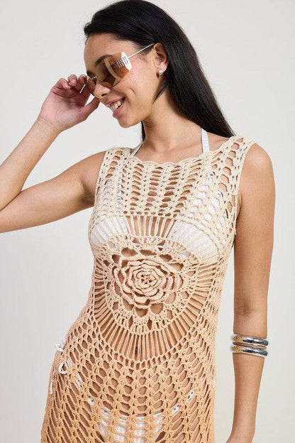 CROCHET COVER UP DRESS WITH BACK CUT OUT - Shop Style & More | Fresh Looks, Everyday Deals & Free Shipping