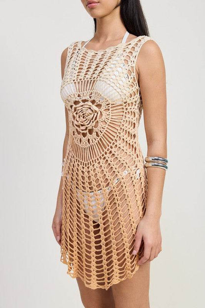 CROCHET COVER UP DRESS WITH BACK CUT OUT - Shop Style & More | Fresh Looks, Everyday Deals & Free Shipping