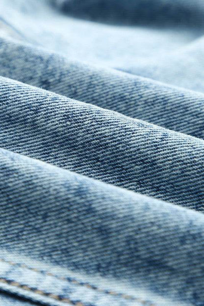 Geometric Print Frayed Hem Denim Jacket - Shop Style & More | Fresh Looks, Everyday Deals & Free Shipping