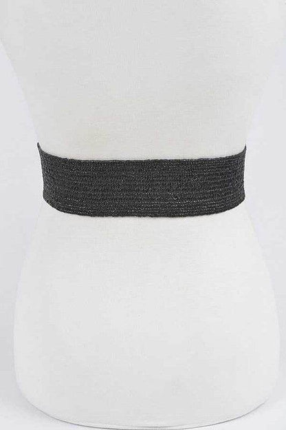Double Circle Buckle Elastic Faux Straw Belt - Shop Style & More | Fresh Looks, Everyday Deals & Free Shipping