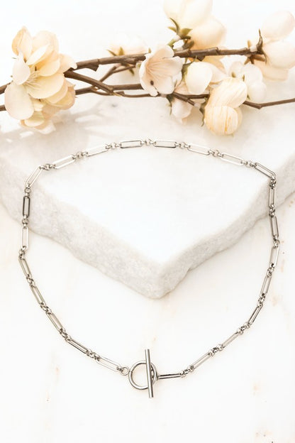18K STAINLESS STEEL TOGGLE CHAIN NECKLACE Jewelry - Necklace