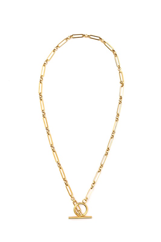 18K STAINLESS STEEL TOGGLE CHAIN NECKLACE Jewelry - Necklace