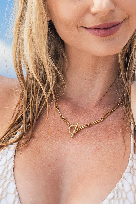 18K STAINLESS STEEL TOGGLE CHAIN NECKLACE Jewelry - Necklace