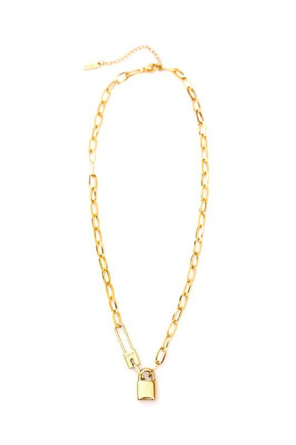 18K STAINLESS STEEL LOCK & CLIP CHAIN NECKLACE - Shop Style & More | Fresh Looks, Everyday Deals & Free Shipping