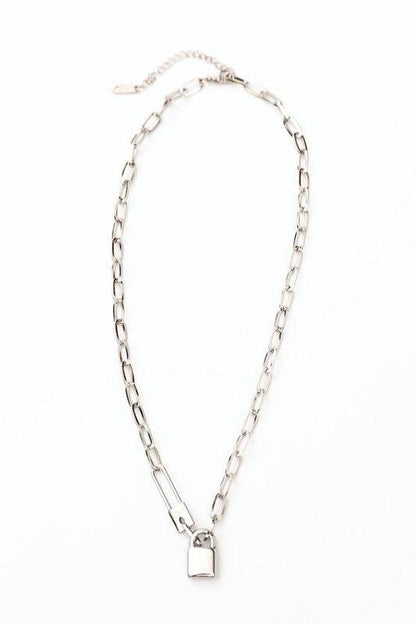 18K STAINLESS STEEL LOCK & CLIP CHAIN NECKLACE - Shop Style & More | Fresh Looks, Everyday Deals & Free Shipping