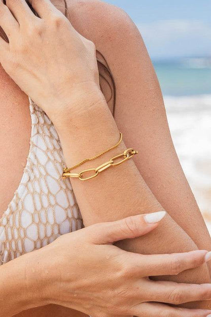 18K STAINLESS STEEL LAYERED PAPERCLIP BRACELET - Shop Style & More | Fresh Looks, Everyday Deals & Free Shipping