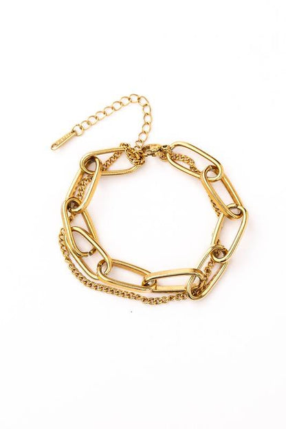 18K STAINLESS STEEL LAYERED PAPERCLIP BRACELET - Shop Style & More | Fresh Looks, Everyday Deals & Free Shipping