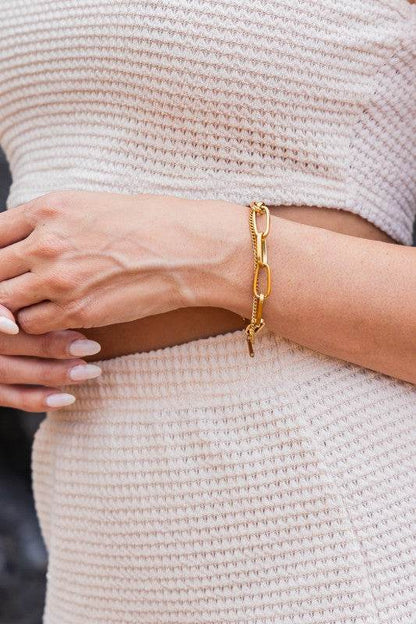 18K STAINLESS STEEL LAYERED PAPERCLIP BRACELET - Shop Style & More | Fresh Looks, Everyday Deals & Free Shipping