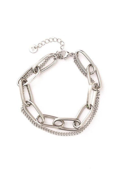 18K STAINLESS STEEL LAYERED PAPERCLIP BRACELET - Shop Style & More | Fresh Looks, Everyday Deals & Free Shipping