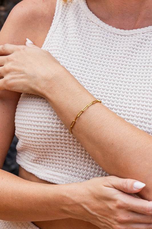 18K STAINLESS STEEL NON TARNISH PAPERCLIP BRACELET - Shop Style & More | Fresh Looks, Everyday Deals & Free Shipping